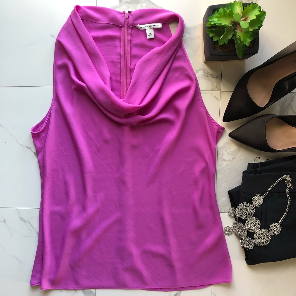 Banana Republic Cowl Neck Purple Blouse